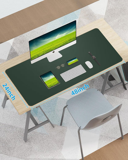 Large Desk pad mat,Mouse Pad,Office Desk Mat, Non-Slip PU Leather Desk Blotter,Large Desk pad,Waterproof Keyboard mat for Office/Home/Decor (Black,48" x 17")