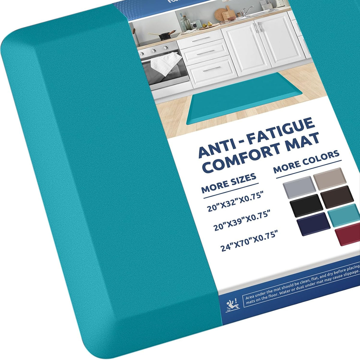 KitchenClouds Kitchen Mat Cushioned Anti Fatigue Rug 17.3"x28" Water Resistant, Non Slip, Standing and Comfort Desk/Floor Mats for House Sink Office (Black)