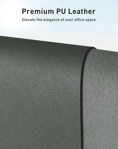 Aothia Leather Office Desk Pad Protector, Non-Slip PU Leather Desk Blotter, Waterproof Laptop Writing Mouse Pad for Office and Home, Black, 31.5" x 15.7" - Colors A