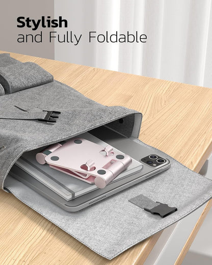 Nulaxy Dual Folding Cell Phone Stand, Fully Adjustable Foldable Desktop Phone Holder Cradle Dock Compatible with iPhone 17 16 15 14 13 12 11 Pro Max Xs Xr X 8, Nintendo Switch, All Phones - Purple