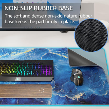 KTRIO Large Gaming Mouse Pad Desk Mat for Gamer, 31.5" x 11.8", Black, XL | Extended Size Design, Superior Micro-Weave Cloth, Non-Slip Rubber Base, Durable Stitched Edges, Water-Resistant Coating