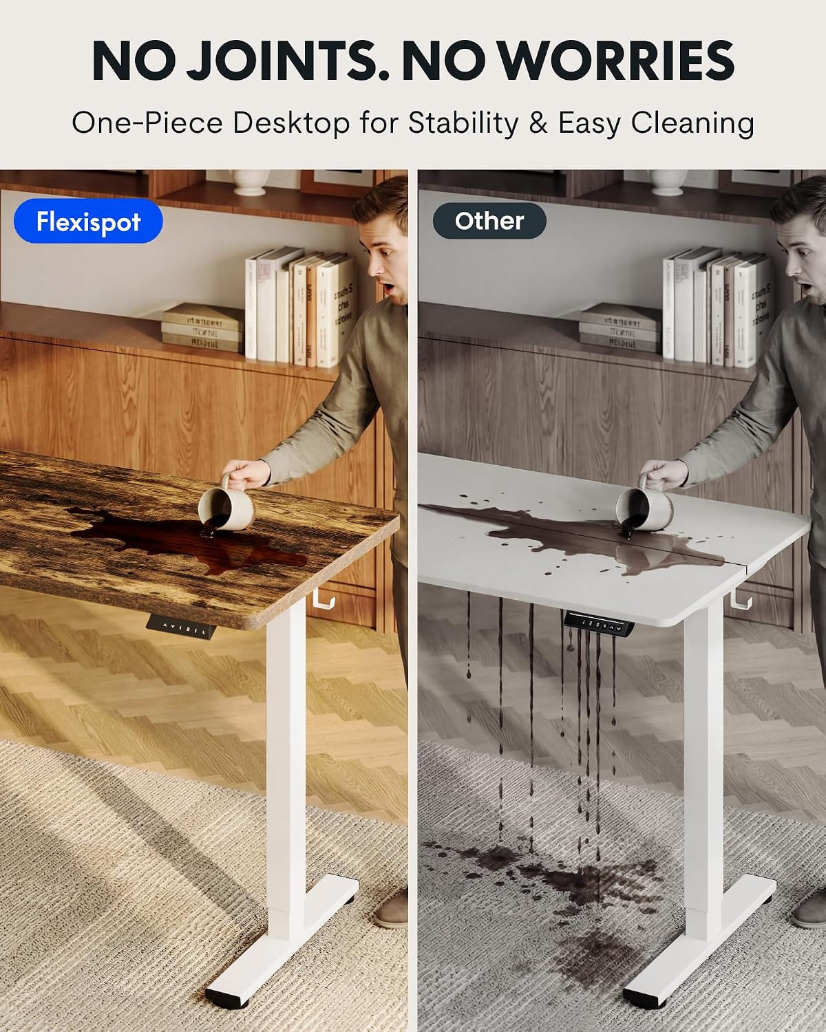 EN1 48"x24" One-Piece Standing Desk, White