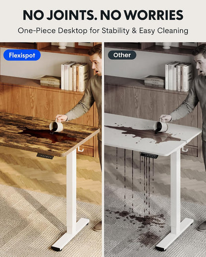 EN1 48"x24" One-Piece Standing Desk, White
