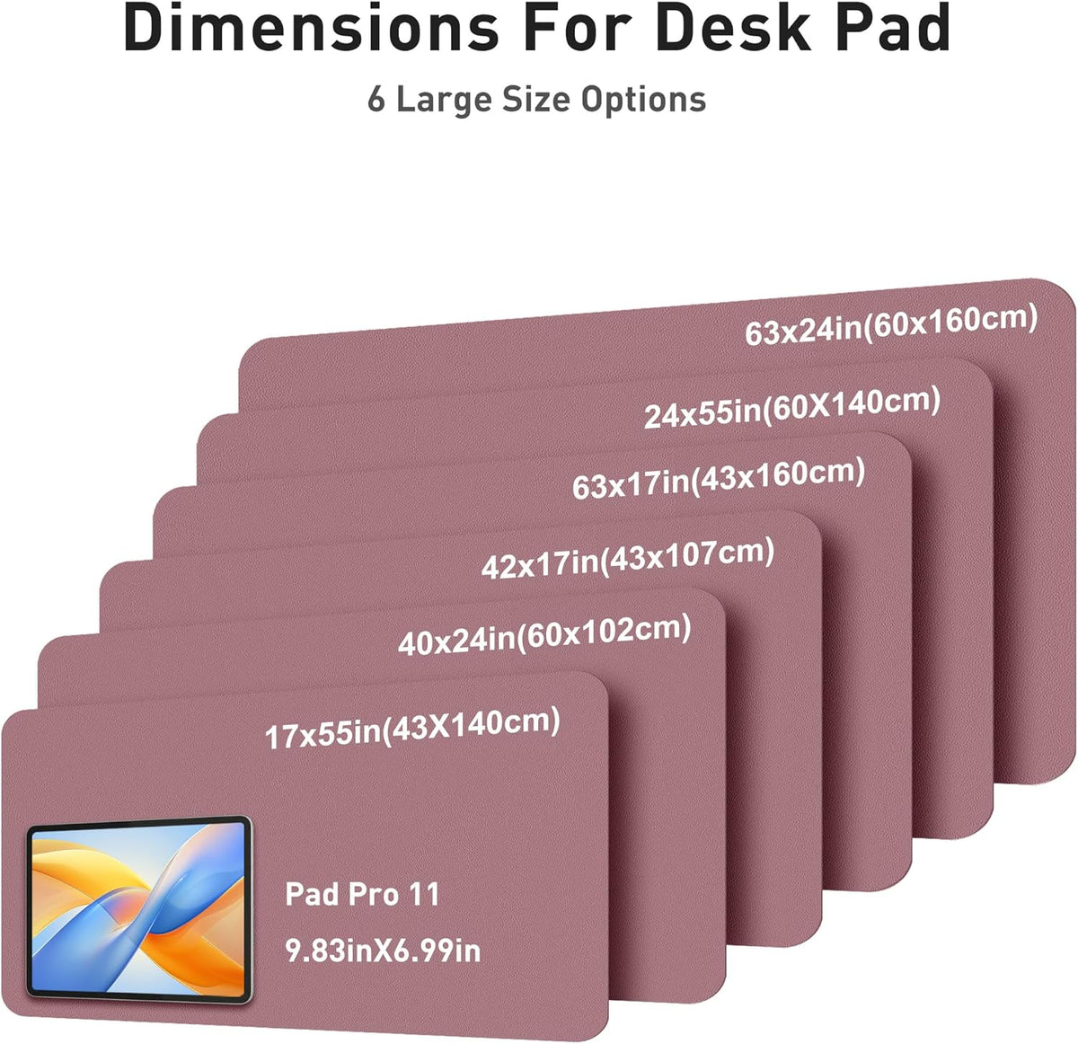 Aothia Leather Office Desk Pad Protector, Non-Slip PU Leather Desk Blotter, Waterproof Laptop Writing Mouse Pad for Office and Home, Black, 31.5" x 15.7" - Colors A