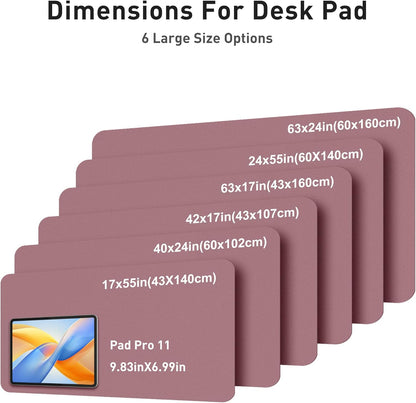 Aothia Leather Office Desk Pad Protector, Non-Slip PU Leather Desk Blotter, Waterproof Laptop Writing Mouse Pad for Office and Home, Black, 31.5" x 15.7" - Colors A