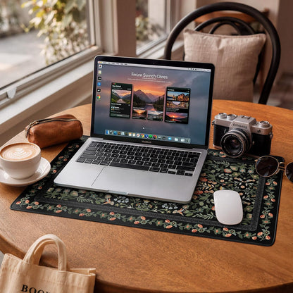 iCasso Desk Mat for Keyboard and Mouse, Large Mouse Pad, Desk Pad Mat, Anti-Slip Big Mousepad with Stitched Edges for Computer Desktop(Deep Green)