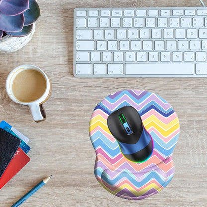 Wrist Support Mouse Pad Anti Slip Rubber Wrist Rest Mousepad 9in X 8in Small Desktop Notebook Mouse Mat for Working and Gaming (M-Pink Floral)