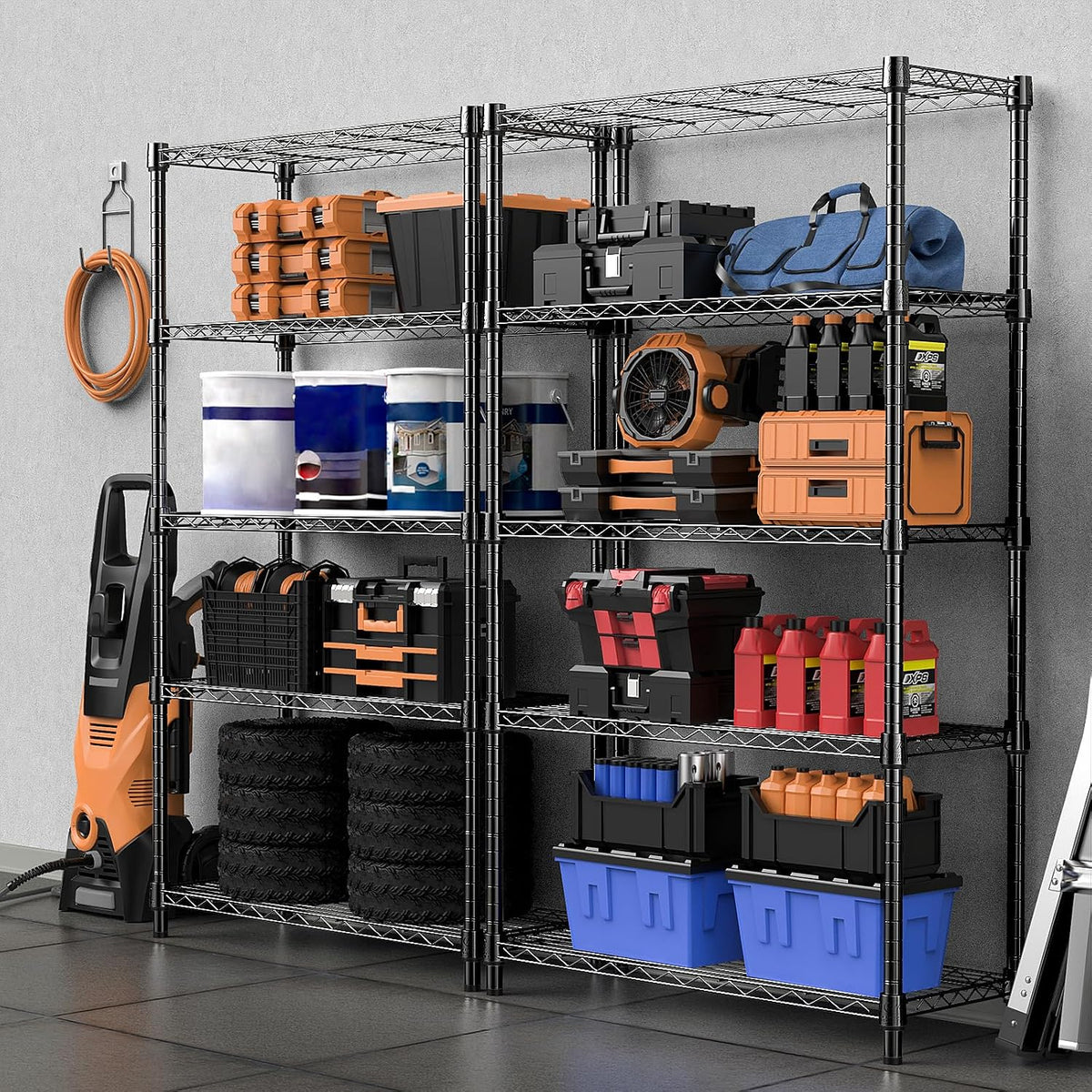 M MZG 450 lbs Steel Storage Shelving 3-Tier Utility Shelving Unit Steel Organizer Wire Rack for Home,Kitchen,Office (11.8" D x 17.7" W x 26.3" H) - Colors B