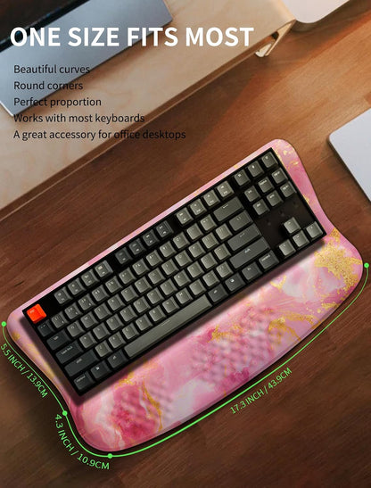 Ergonomic Wave Wrist Rest with Keyboard Stand, Cushioned Palm Rest, Comfortable Integrated Memory Foam for Natural Typing and Relieve Wrist Pain, Dark Night Black