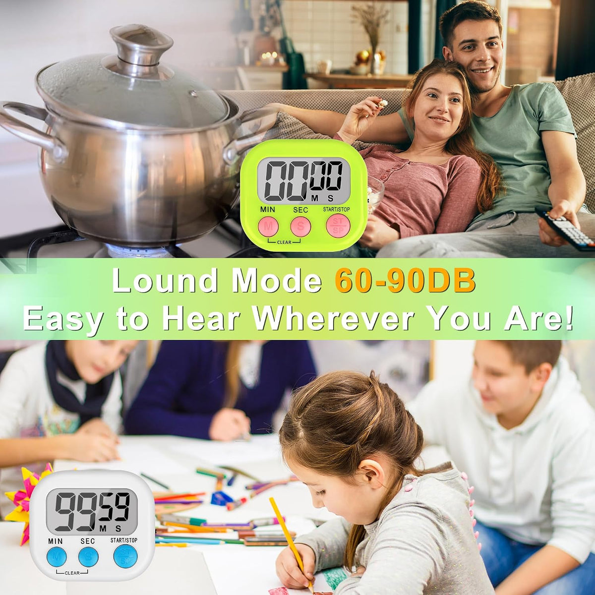 ZILLEEN Classroom Timer for Kids Teachers 2 Pack Digital Timers