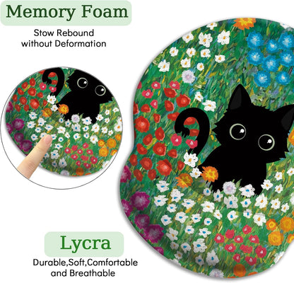 LIMKRIAN Cat Ergonomic Mouse Pad with Wrist Rest, Gaming Mouse Pad with Wrist Support, Funny Mouse Pads for Desk, Computer Mousepad with Non-Slip Pain Relief PU Base, Cute Office Desk Accessories - Colors B