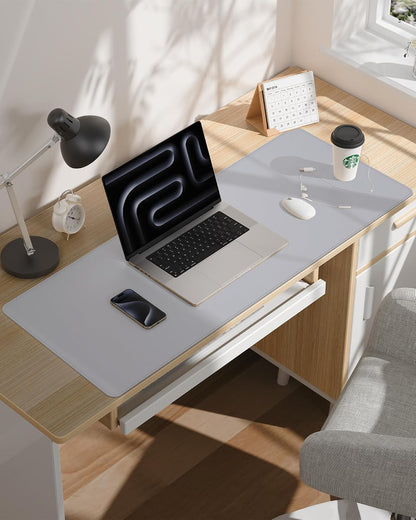 AFIING Large Desk Mat 55" x 24" - PU Leather Desk Pad Protector, Waterproof Non-Slip Extended Mouse Pad for Office Desk, Keyboard, Laptop and Home Workspace (Black)