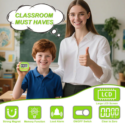 Digital Timer for Kids Teacher Supplies Classroom Timer for Study Learning Management Kitchen Work Exercise-4Pack Pink Blue Green Purple