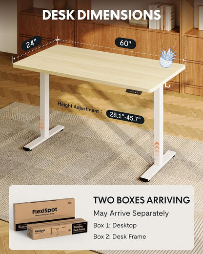 EN1 48"x24" One-Piece Standing Desk, White
