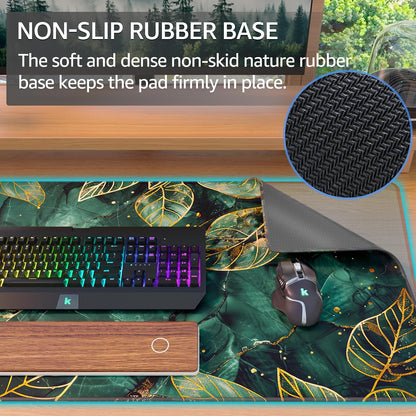 KTRIO Large Gaming Mouse Pad Desk Mat for Gamer, 31.5" x 11.8", Black, XL | Extended Size Design, Superior Micro-Weave Cloth, Non-Slip Rubber Base, Durable Stitched Edges, Water-Resistant Coating