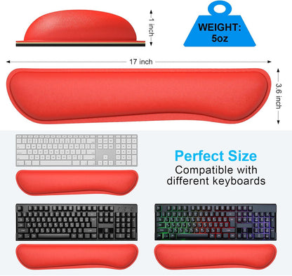 Dapesuom Enlarge Keyboard Wrist Rest, Cute Memory Foam Keyboard Wrist Cushion for Computer Desk Mats Support, Typing Pain Relief Ergonomic Mouse Pad Rests with Non-Slip Base for Gaming, Laptop, Purple