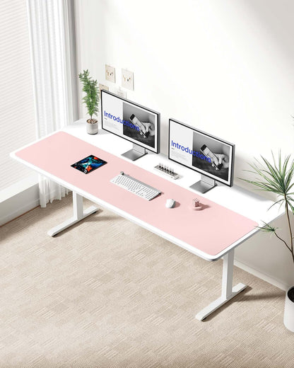 YSAGi Leather Desk Pad Protector, Office Desk Mat, Large Mouse Pad, Non-Slip PU Leather Desk Blotter, Waterproof Laptop Desk Writing Pad for Office and Home (23.6" x 13.8", Eggshell) - Colors A