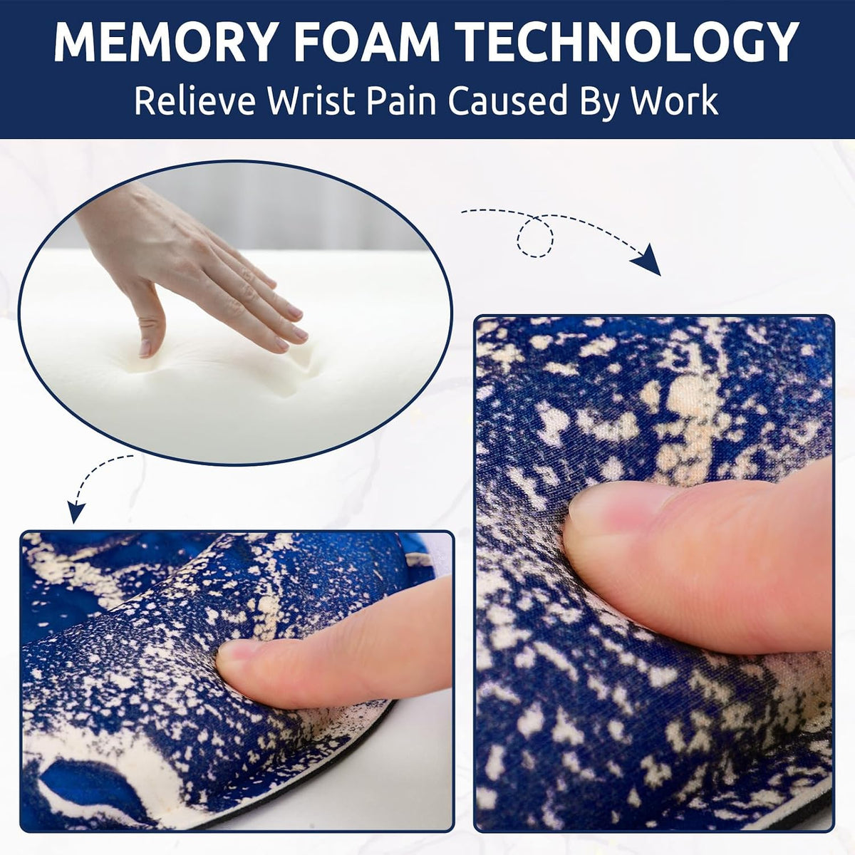 KONVINIT Ergonomic Mouse Pad with Wrist Rest, Small Mousepad with Non-Slip Rubber Base and Smooth Surface, Beach Mouse Pads for Desk, Office Desk Accessories