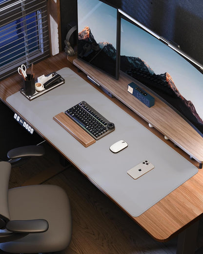 AFIING Large Desk Mat 55" x 24" - PU Leather Desk Pad Protector, Waterproof Non-Slip Extended Mouse Pad for Office Desk, Keyboard, Laptop and Home Workspace (Black)