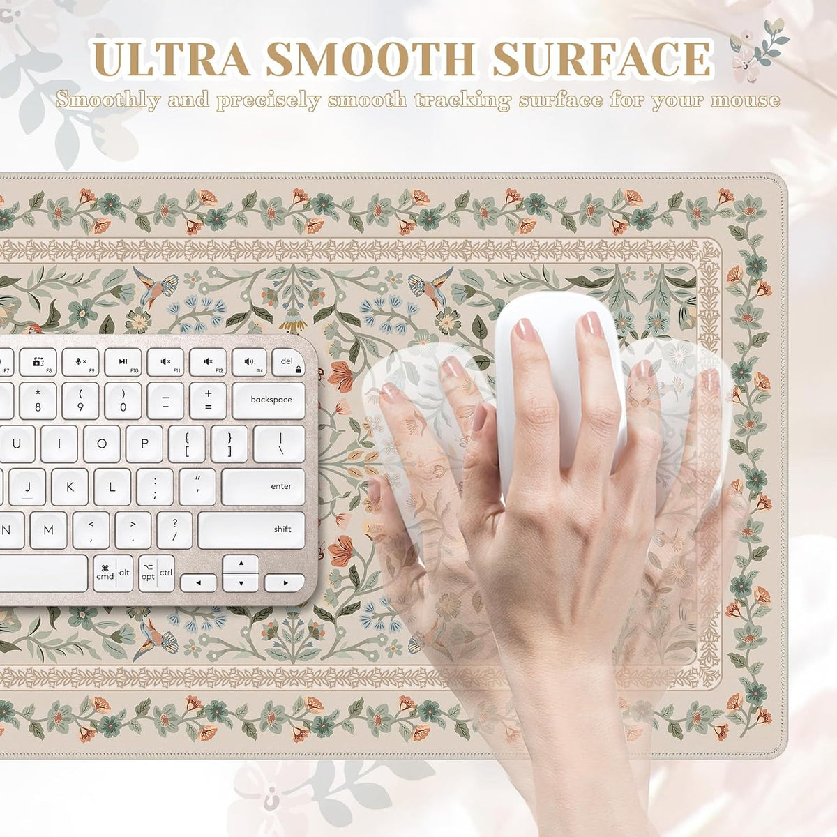 iCasso Desk Mat for Keyboard and Mouse, Large Mouse Pad, Desk Pad Mat, Anti-Slip Big Mousepad with Stitched Edges for Computer Desktop(Deep Green)