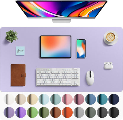 Aothia Leather Office Desk Pad Protector, Non-Slip PU Leather Desk Blotter, Waterproof Laptop Writing Mouse Pad for Office and Home, Black, 31.5" x 15.7" - Colors B