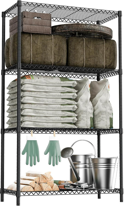 M MZG 450 lbs Steel Storage Shelving 3-Tier Utility Shelving Unit Steel Organizer Wire Rack for Home,Kitchen,Office (11.8" D x 17.7" W x 26.3" H) - Colors A