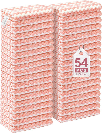 18 Pack Microfiber Cleaning Cloth, Kitchen Towels for Dish Drying Washing, Absorbent Streak Free Lint Free Rags for Cleaning, Reusable and Washable Towels - 10" x 10"