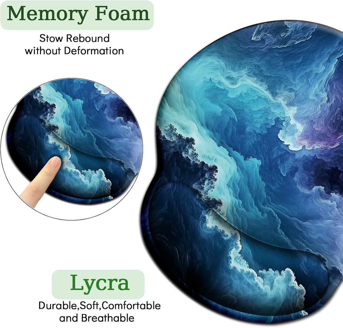 LIMKRIAN Cat Ergonomic Mouse Pad with Wrist Rest, Gaming Mouse Pad with Wrist Support, Funny Mouse Pads for Desk, Computer Mousepad with Non-Slip Pain Relief PU Base, Cute Office Desk Accessories - Colors B