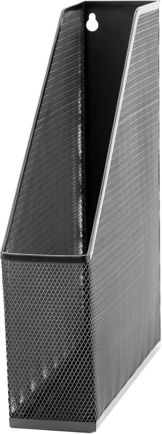 U Brands Mesh Steel Magazine File Holder, 12.5" x 9.8" x 3", Black, Desk Organizer for Magazines, Documents, Files and Folders, Modern Office Accessory, 3" D x 9.8" W x 12.5" H