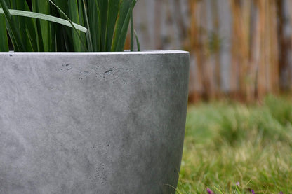 Kante 8.9" H x 10" W Small Concrete Planter, Compact Desktop Plant Pot with Drainage Hole & Rubber Plug – Lightweight Breathable Cement Container for Succulents, Cactus, Herbs, Indoor Outdoor, Gift