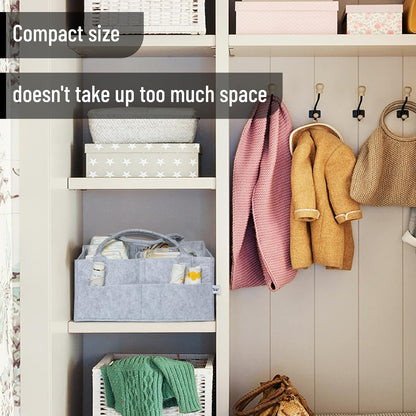 Baby Diaper Caddy Organizer, Gray, Medium
