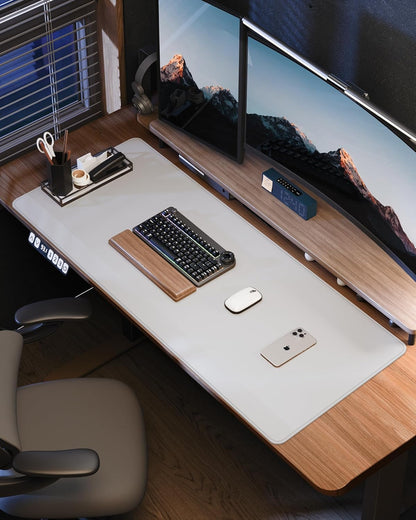 AFIING Large Desk Mat 55" x 24" - PU Leather Desk Pad Protector, Waterproof Non-Slip Extended Mouse Pad for Office Desk, Keyboard, Laptop and Home Workspace (Black)