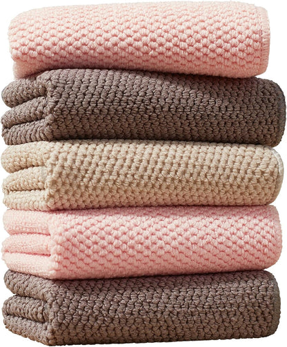 18 Pack Microfiber Cleaning Cloth, Kitchen Towels for Dish Drying Washing, Absorbent Streak Free Lint Free Rags for Cleaning, Reusable and Washable Towels - 10" x 10"