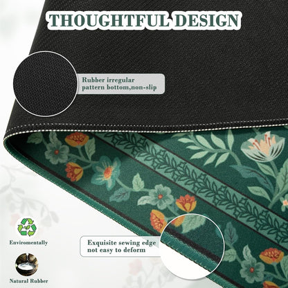 iCasso Desk Mat for Keyboard and Mouse, Large Mouse Pad, Desk Pad Mat, Anti-Slip Big Mousepad with Stitched Edges for Computer Desktop(Deep Green)
