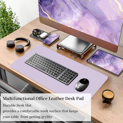 Bloss Leather Desk Pad and Keyboard Wrist Rest, Large Mouse Pad + Keyboard Pad+Mouse Wrist Support, Non-Slip Desk Mat Protector for Office, Home(31.5×15.7 Inches,Beige) - Colors B