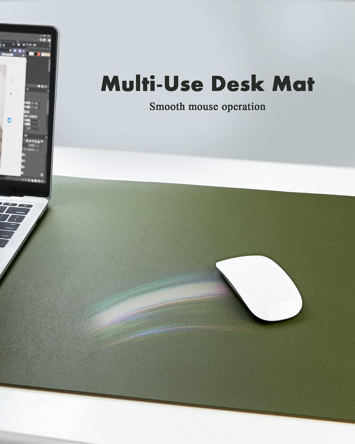 Double-Sided Desk Pad, 31.5"x15.7"Leather Desk Mat, Eco Cork Desk Pad Protector,Large Mouse Pad,Waterproof Desk Blotter for Office/Home(Coffee)