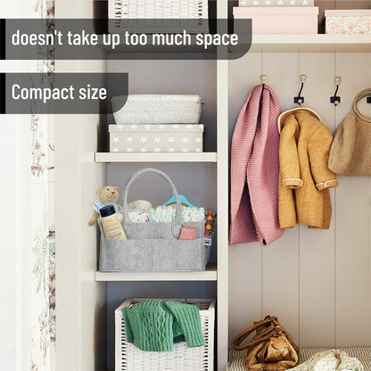 Baby Diaper Caddy Organizer, Gray, Medium