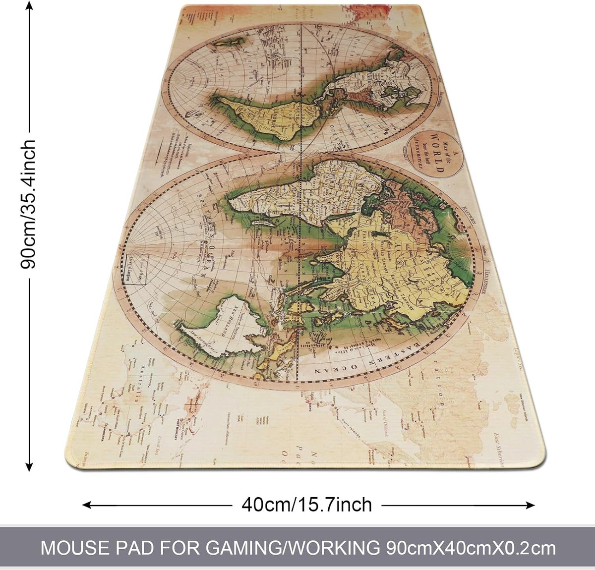 XXL Professional Large Mouse Pad & Computer Game Mouse Mat (35.4x15.7x0.1IN, Map) (90 * 40 Map)