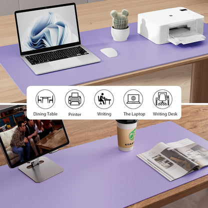 Aothia Leather Office Desk Pad Protector, Non-Slip PU Leather Desk Blotter, Waterproof Laptop Writing Mouse Pad for Office and Home, Black, 31.5" x 15.7" - Colors B