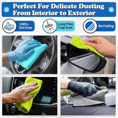 Shop Towels, Pack of 200, Grey Microfiber Cleaning Cloth Bulk, Microfiber Towels for Cars, All-Purpose Absorbent Cleaning Rags, Dust Cloth for Automotive, Mechanic, Garage, 11.5 x 11.5 inch