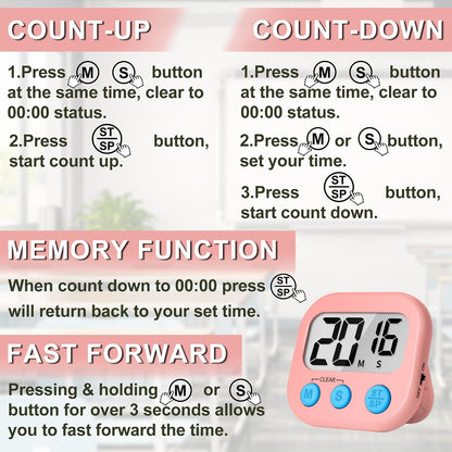 ZILLEEN Classroom Timer for Kids Teachers 2 Pack Digital Timers