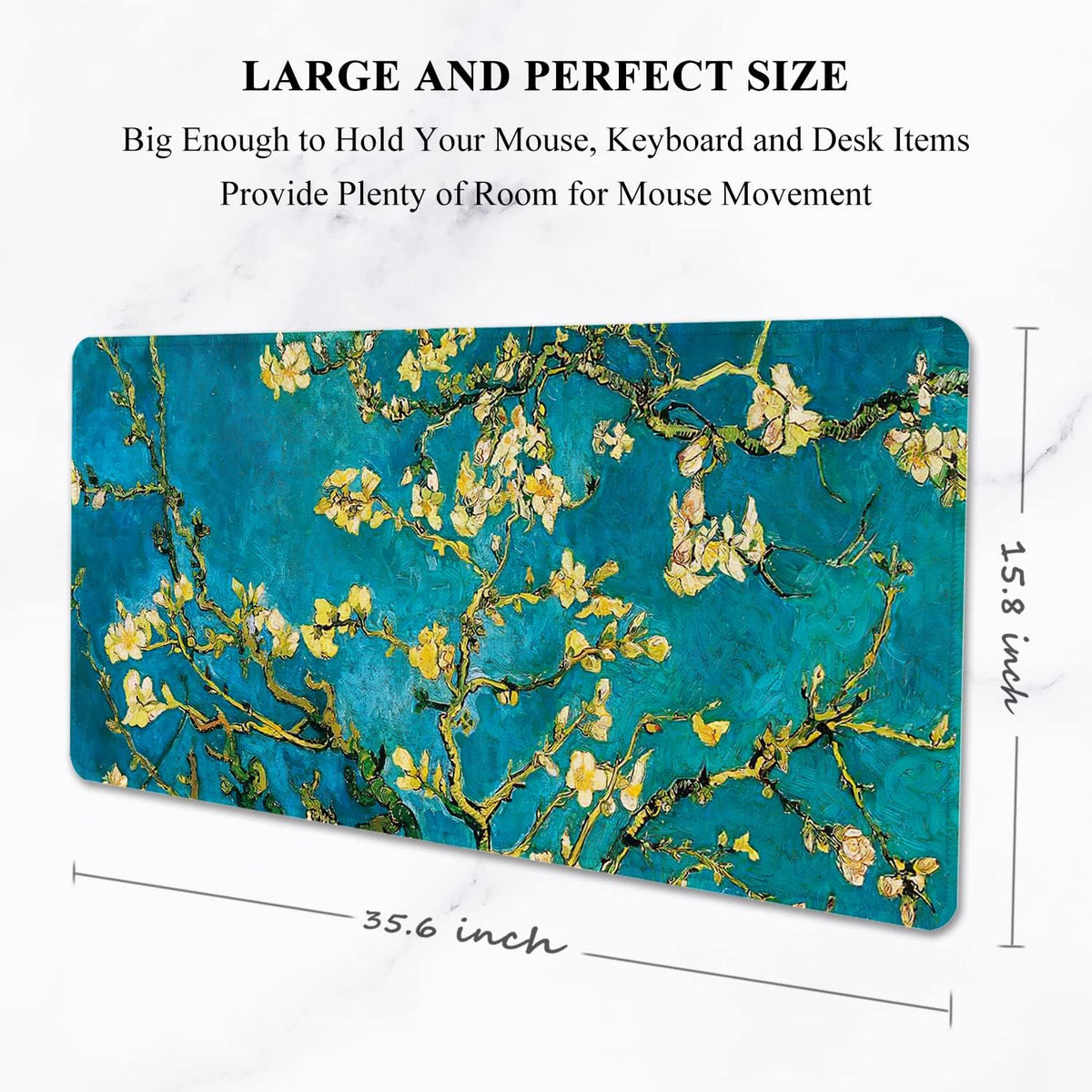 Auhoahsil Desk Mat, Ultra Large Mouse Pad, XXL Gaming Mousepad, Green Tropical Leaves Deskpad, Big Extended Full Size Mouse Pad, Desktop Desk Matt for Keyboard, Laptop & Computer, 35.5 x 15.7 in - Colors A