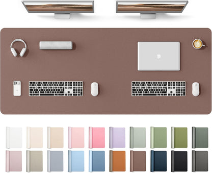 YSAGi Leather Desk Pad Protector, Office Desk Mat, Large Mouse Pad, Non-Slip PU Leather Desk Blotter, Waterproof Laptop Desk Writing Pad for Office and Home (23.6" x 13.8", Eggshell) - Colors B