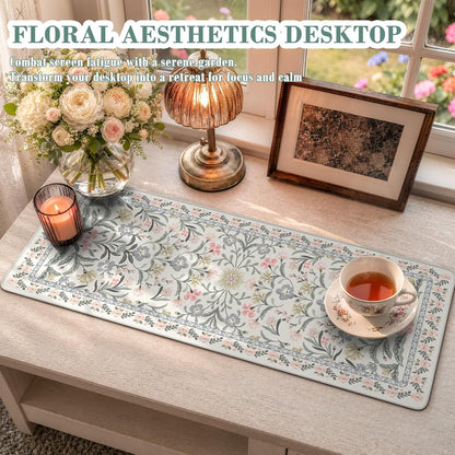 iCasso Desk Mat for Keyboard and Mouse, Large Mouse Pad, Desk Pad Mat, Anti-Slip Big Mousepad with Stitched Edges for Computer Desktop(Deep Green)