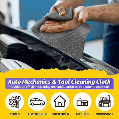Microfiber Cleaning Cloth, Cleaning Rags Microfiber Towel Bulk Absorbent Lint-Free Wash Cloths, All-Purpose Shop Towels for Cars, Automotive, Garage, Home & Kitchen 11.5"*11.5"