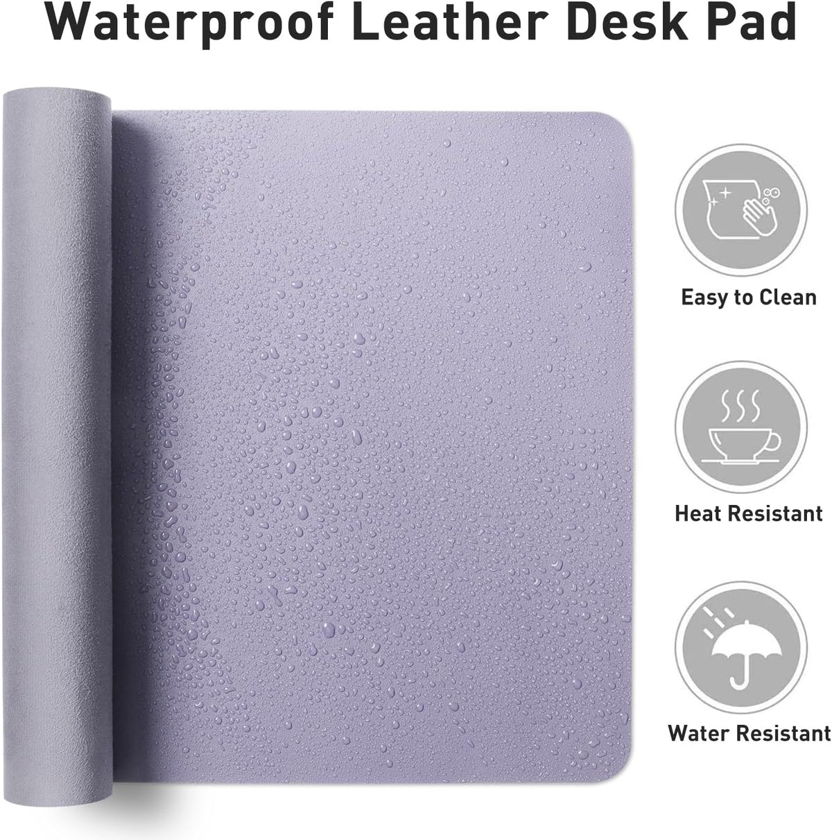 Aothia Leather Office Desk Pad Protector, Non-Slip PU Leather Desk Blotter, Waterproof Laptop Writing Mouse Pad for Office and Home, Black, 31.5" x 15.7" - Colors B