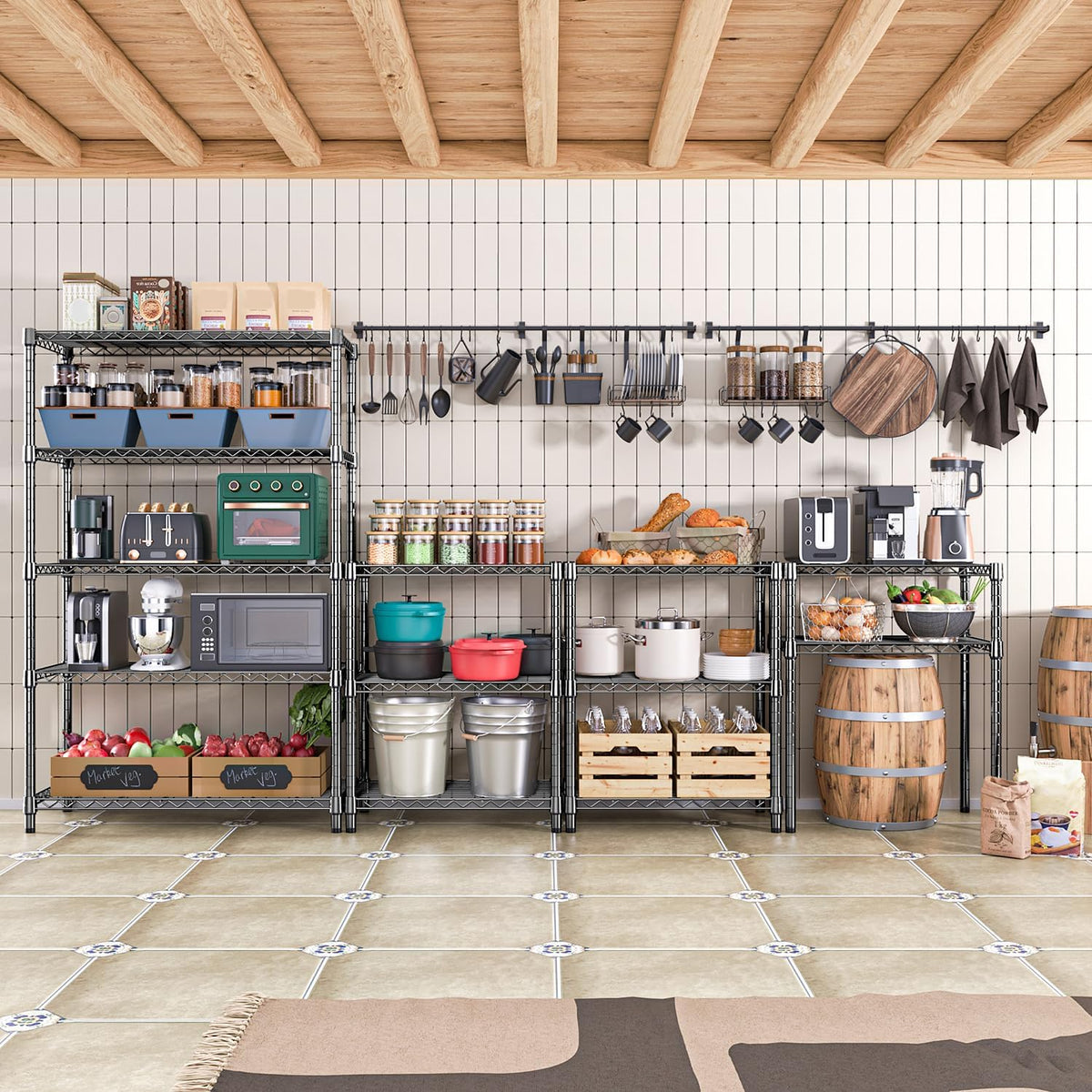 M MZG 450 lbs Steel Storage Shelving 3-Tier Utility Shelving Unit Steel Organizer Wire Rack for Home,Kitchen,Office (11.8" D x 17.7" W x 26.3" H) - Colors A