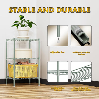 M MZG 450 lbs Steel Storage Shelving 3-Tier Utility Shelving Unit Steel Organizer Wire Rack for Home,Kitchen,Office (11.8" D x 17.7" W x 26.3" H) - Colors B