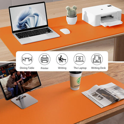Aothia Leather Office Desk Pad Protector, Non-Slip PU Leather Desk Blotter, Waterproof Laptop Writing Mouse Pad for Office and Home, Black, 31.5" x 15.7" - Colors A