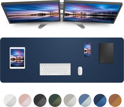 Large Desk pad mat,Mouse Pad,Office Desk Mat, Non-Slip PU Leather Desk Blotter,Large Desk pad,Waterproof Keyboard mat for Office/Home/Decor (Black,48" x 17")